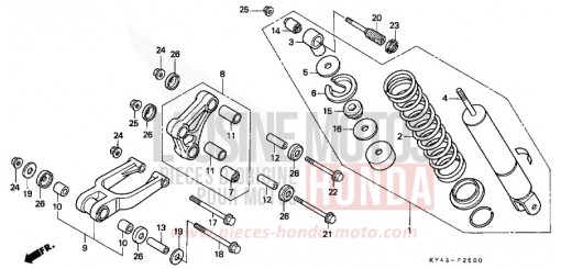 COUSSIN ARRIERE NSR125RL de 1990